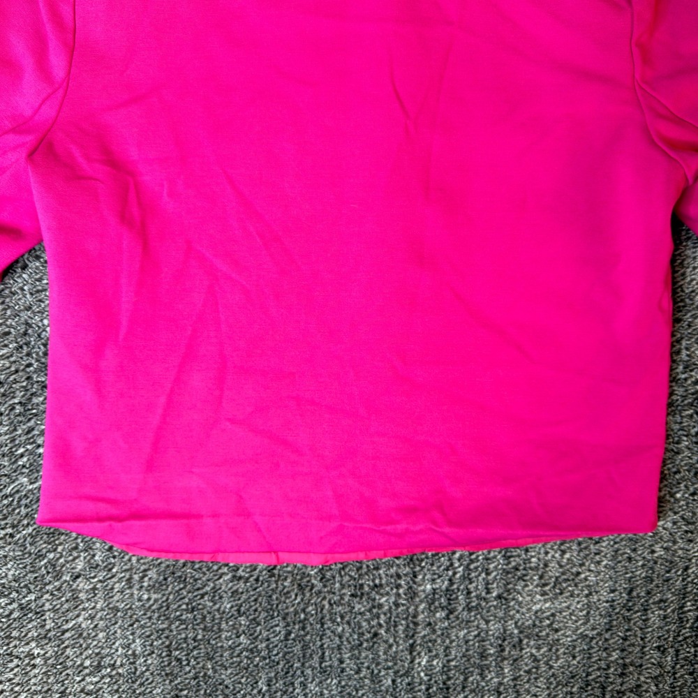 Nicole Miller New York Hot Pink Button Front Cropped Jacket Size S Barbiecore - Picture 16 of 16